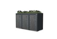 Boxy na 3 popelnice - Model FLORA / STEEL / LEAF Decor