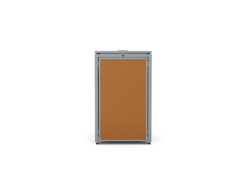 Box na 1 popelnici - Model HATCH / STEEL / FLAT Decor - Barva: RAL 7016 ( Antracit ), Barva dekoru: Imitace rzi