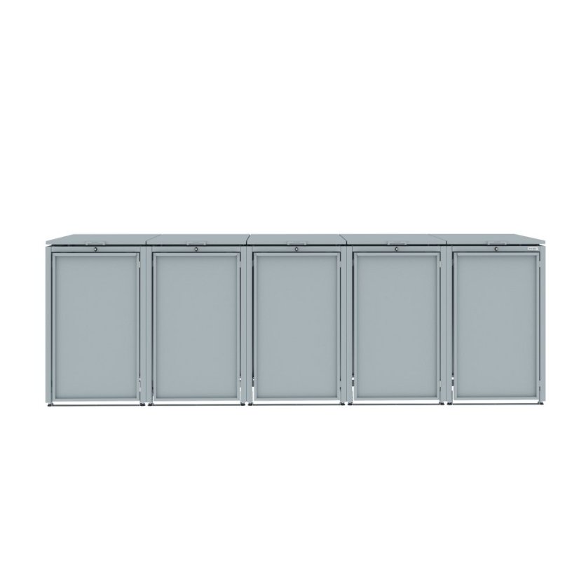 Boxy na 5 popelnic - Model HATCH 05 / STEEL - Barva: RAL 7016 ( Antracit )