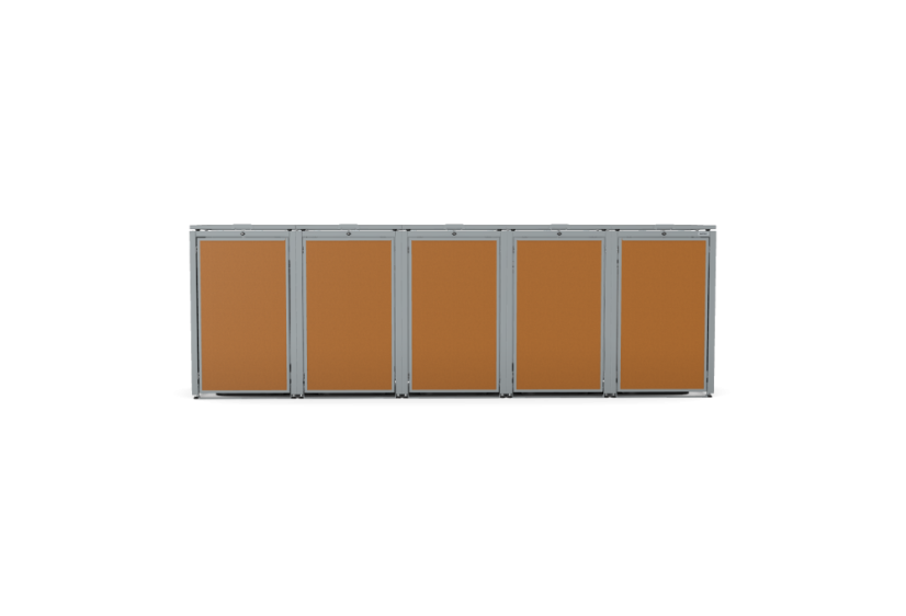 Boxy na 5 popelnic - Model HATCH / STEEL / FLAT Decor - Barva: RAL 7045 ( Světle-Šedá), Barva dekoru: Šedá