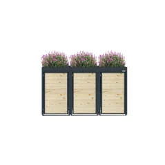 Boxy na 3 popelnice - Model FLORA / WOOD