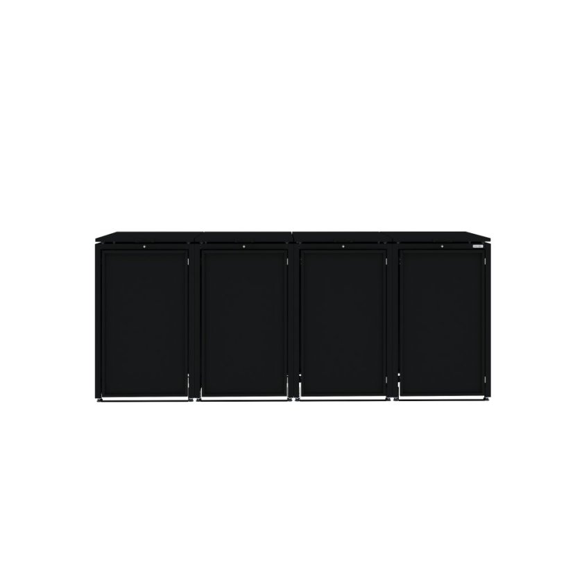 Boxy na 4 popelnice - Model HATCH 04 / STEEL - Barva: RAL 7045 ( Světle-Šedá)
