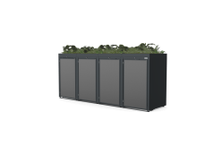 Boxy na 4 popelnice - Model FLORA / STEEL / FLAT Decor