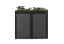 Boxy na 2 popelnice - Model FLORA / STEEL / FLAT Decor - Barva: RAL 9005 ( Černá), Barva dekoru: Imitace rzi