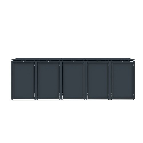 Boxy na 5 popelnic - Model HATCH 05 / STEEL - Barva: RAL 9005 ( Černá)