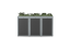 Boxy na 3 popelnice - Model FLORA / STEEL / FLAT Decor - Barva: RAL 9005 ( Černá), Barva dekoru: Imitace rzi