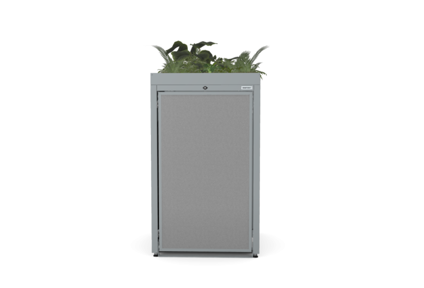 Box na 1 popelnici - Model FLORA / STEEL / FLAT Decor - Barva: RAL 7016 ( Antracit ), Barva dekoru: Imitace rzi