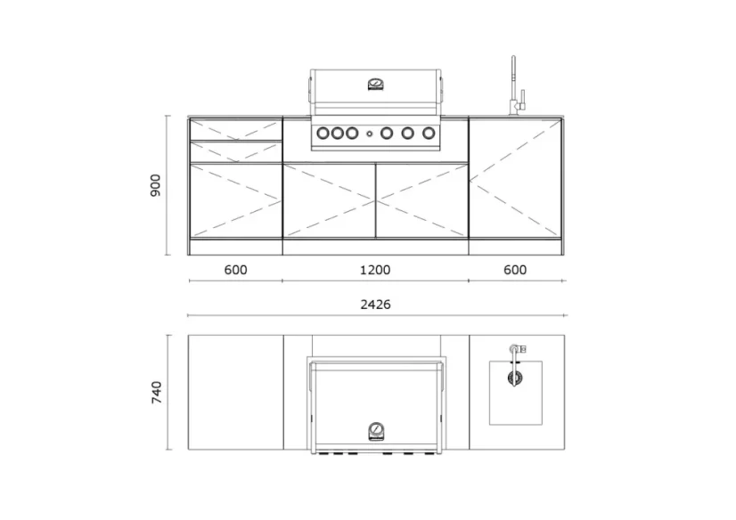 Kitchen boxy - Venkovní kuchyně SET 1 Standart Černá