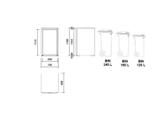 Box na 1 popelnici - Model HATCH / STEEL / FLAT Decor