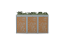 Boxy na 3 popelnice - Model FLORA / STEEL / LEAF Decor - Barva: RAL 7045 ( Světle-Šedá), Barva dekoru: Imitace rzi