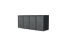 Boxy na 4 popelnice - Model HATCH / STEEL / LEAF Decor - Barva: RAL 7016 ( Antracit ), Barva dekoru: Imitace rzi