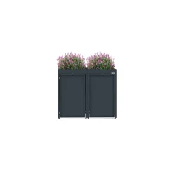 Boxy na 2 popelnice - Model FLORA / STEEL