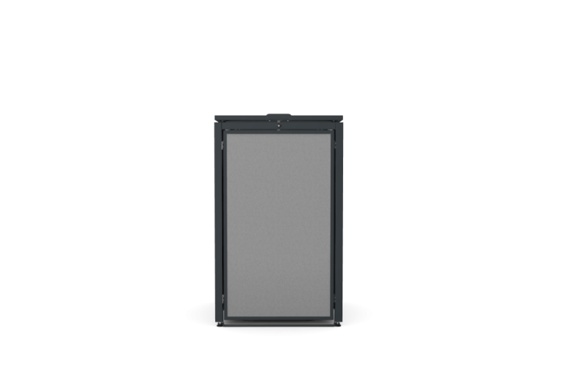Box na 1 popelnici - Model HATCH / STEEL / FLAT Decor - Barva: RAL 7016 ( Antracit ), Barva dekoru: Imitace rzi