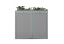 Boxy na 2 popelnice - Model FLORA / STEEL / FLAT Decor - Barva: RAL 7045 ( Světle-Šedá), Barva dekoru: Šedá