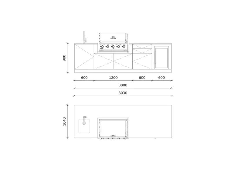 Kitchen boxy - Venkovní kuchyně SET Premium Black Rock 300