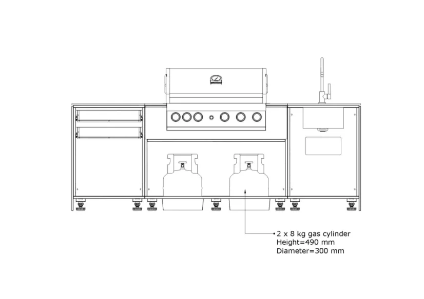 Kitchen boxy - Venkovní kuchyně SET 1 Standart Černá