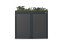 Boxy na 2 popelnice - Model FLORA / STEEL / FLAT Decor - Barva: RAL 9005 ( Černá), Barva dekoru: Imitace rzi