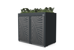Boxy na 2 popelnice - Model FLORA / STEEL / LEAF Decor
