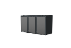 Boxy na 3 popelnice - Model HATCH / STEEL / FLAT Decor