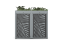 Boxy na 2 popelnice - Model FLORA / STEEL / LEAF Decor - Barva: RAL 7016 ( Antracit ), Barva dekoru: Černá