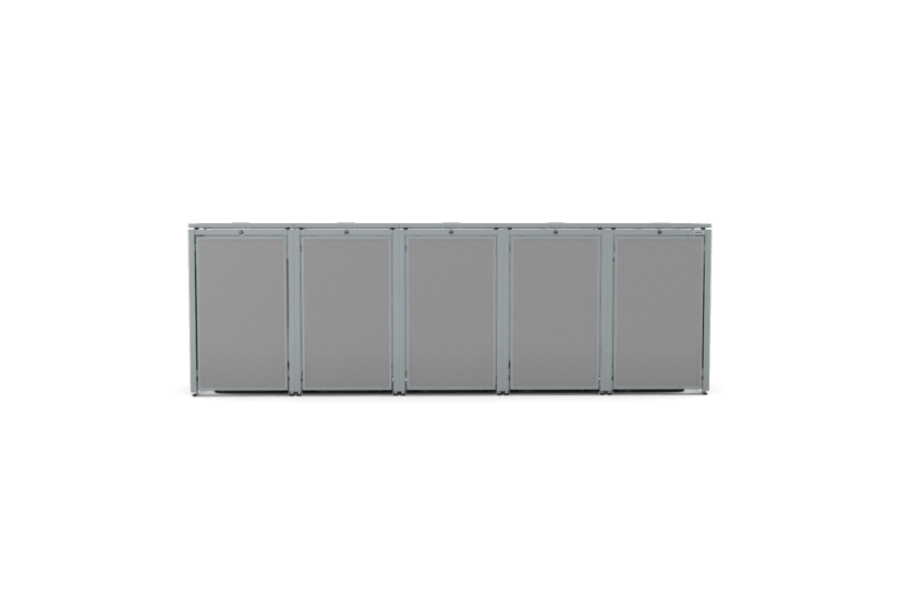 Boxy na 5 popelnic - Model HATCH / STEEL / FLAT Decor - Barva: RAL 7016 ( Antracit ), Barva dekoru: Imitace rzi