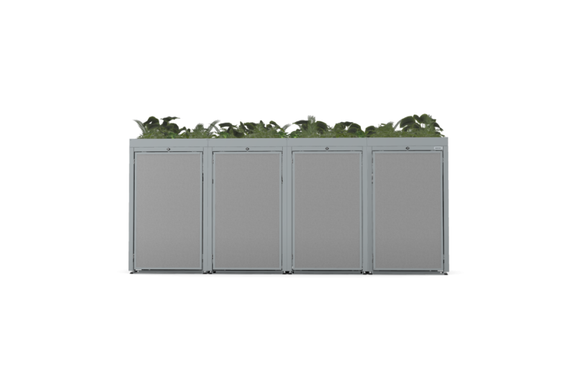 Boxy na 4 popelnice - Model FLORA / STEEL / FLAT Decor