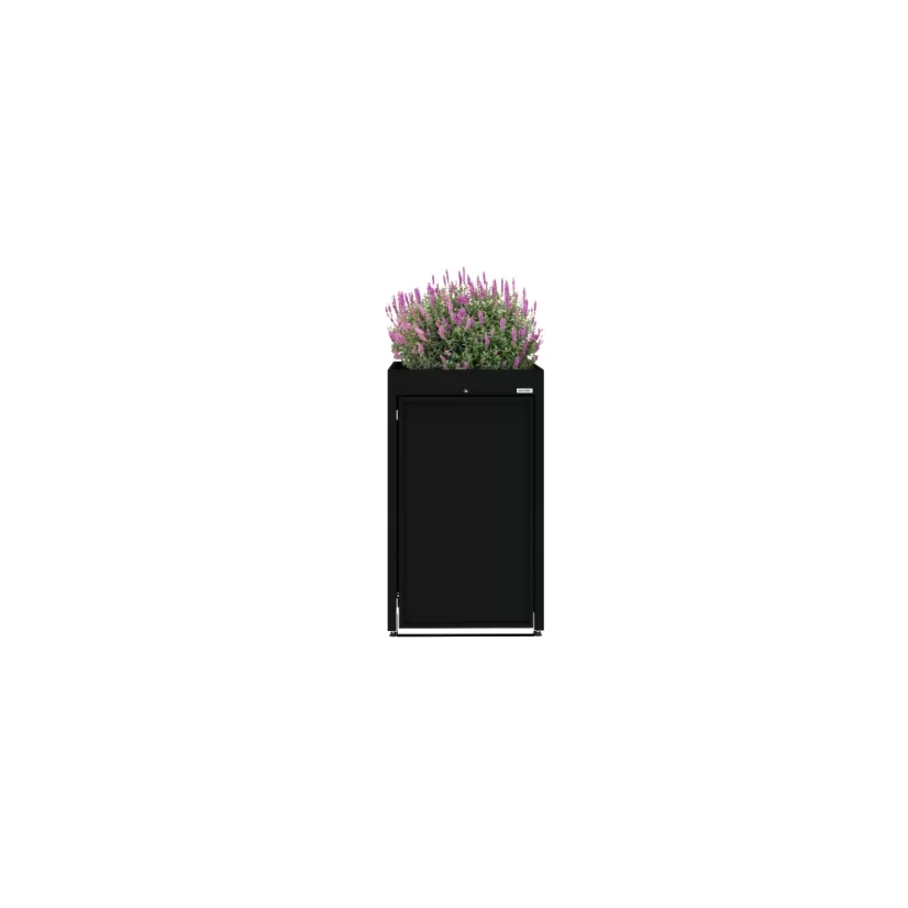 Box na 1 popelnici - Model FLORA / STEEL - Barva: RAL 9005 ( Černá)