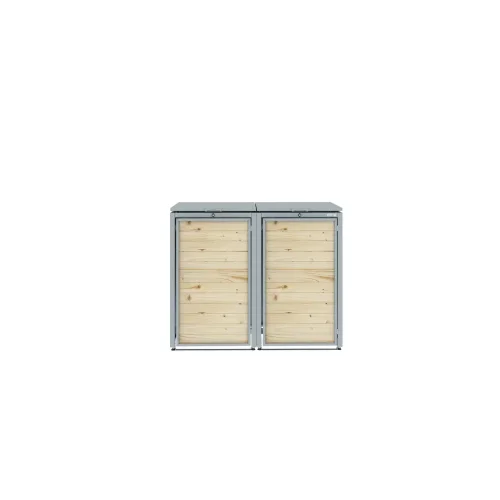 Boxy na 2 popelnice - Model HATCH / WOOD - Barva: RAL 9005 ( Černá)