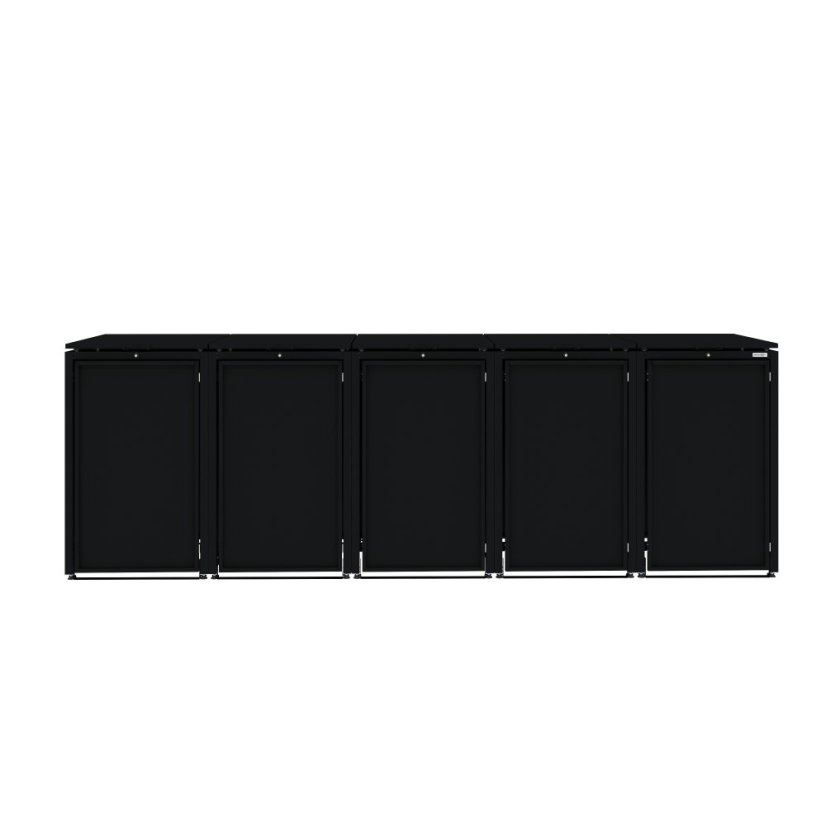 Boxy na 5 popelnic - Model HATCH 05 / STEEL - Barva: RAL 9005 ( Černá)