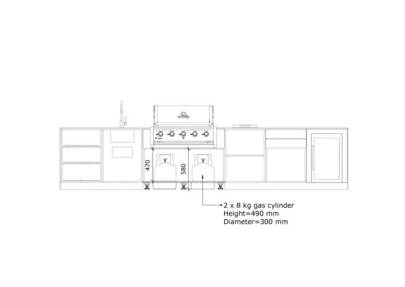 Kitchen boxy - Venkovní kuchyně SET Premium Black Rock 420