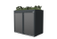 Boxy na 2 popelnice - Model FLORA / STEEL / FLAT Decor - Barva: RAL 9005 ( Černá), Barva dekoru: Imitace rzi