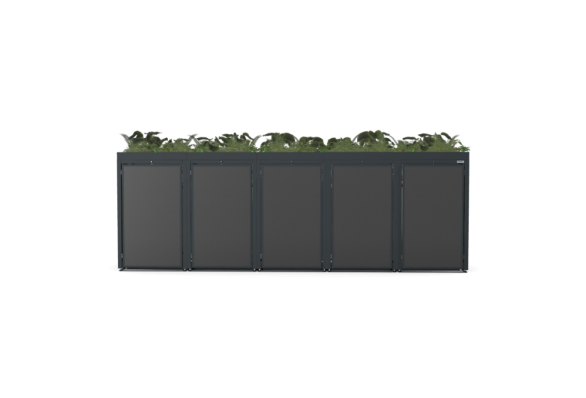 Boxy na 5 popelnic - Model FLORA / STEEL / FLAT Decor