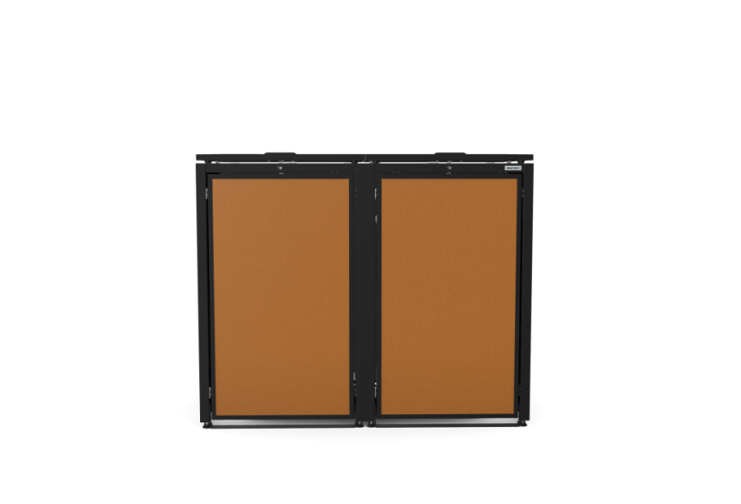 Boxy na 2 popelnice - Model HATCH / STEEL / FLAT Decor - Barva: RAL 7016 ( Antracit ), Barva dekoru: Černá