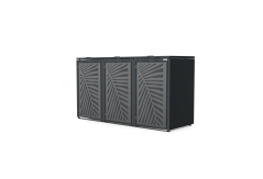 Boxy na 3 popelnice - Model HATCH / STEEL / LEAF Decor