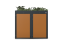 Boxy na 2 popelnice - Model FLORA / STEEL / FLAT Decor - Barva: RAL 9005 ( Černá), Barva dekoru: Imitace rzi
