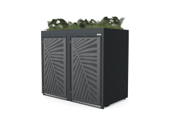 Boxy na 2 popelnice - Model FLORA / STEEL / LEAF Decor