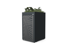 Box na 1 popelnici - Model FLORA / STEEL / LEAF Decor