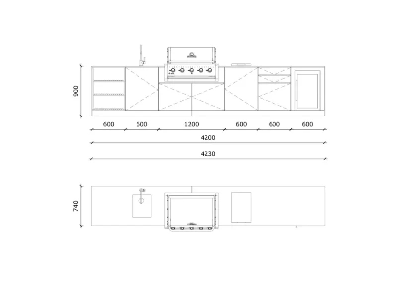 Kitchen boxy - Venkovní kuchyně SET Premium Black Rock 420