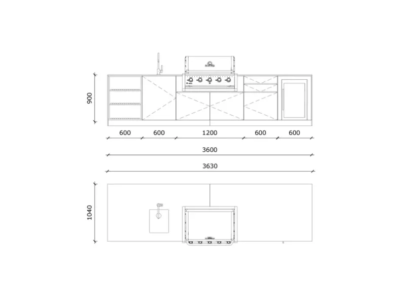 Kitchen boxy - Venkovní kuchyně SET Premium Black Rock 360