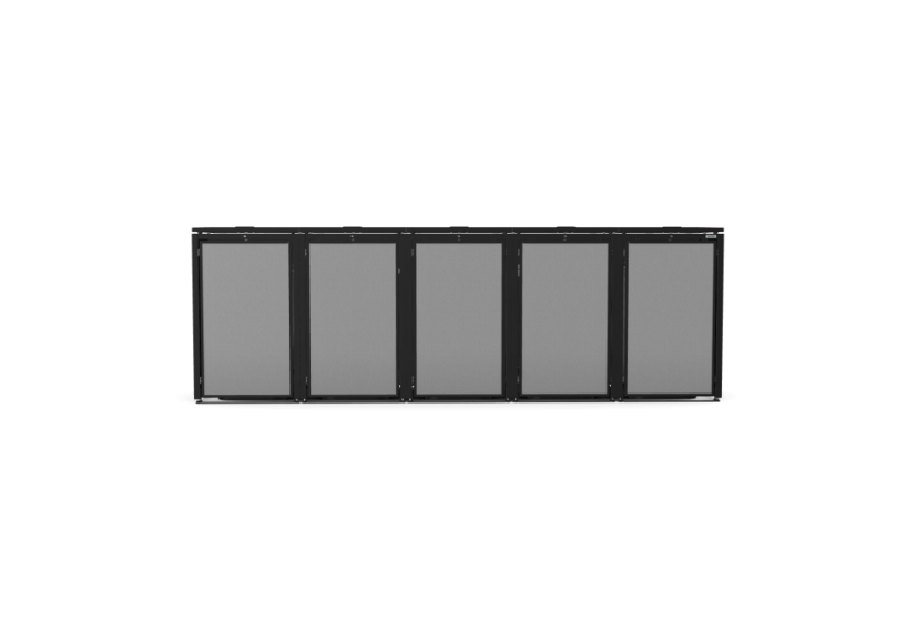 Boxy na 5 popelnic - Model HATCH / STEEL / FLAT Decor - Barva: RAL 7016 ( Antracit ), Barva dekoru: Imitace rzi