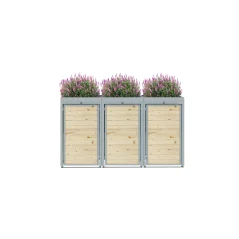Boxy na 3 popelnice - Model FLORA / WOOD