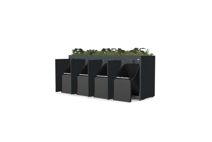 Boxy na 4 popelnice - Model FLORA / STEEL