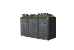 Boxy na 3 popelnice - Model FLORA / STEEL / LEAF Decor