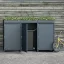 Box na 1 popelnici - Model FLORA / STEEL / LEAF Decor - Barva: RAL 7016 ( Antracit ), Barva dekoru: Šedá