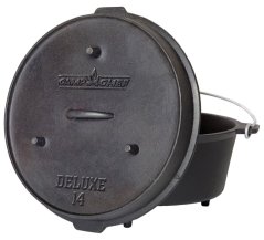Univerzální litinový hrnec Camp Chef Deluxe Dutch Oven 35 cm s poklicí a zvedákem