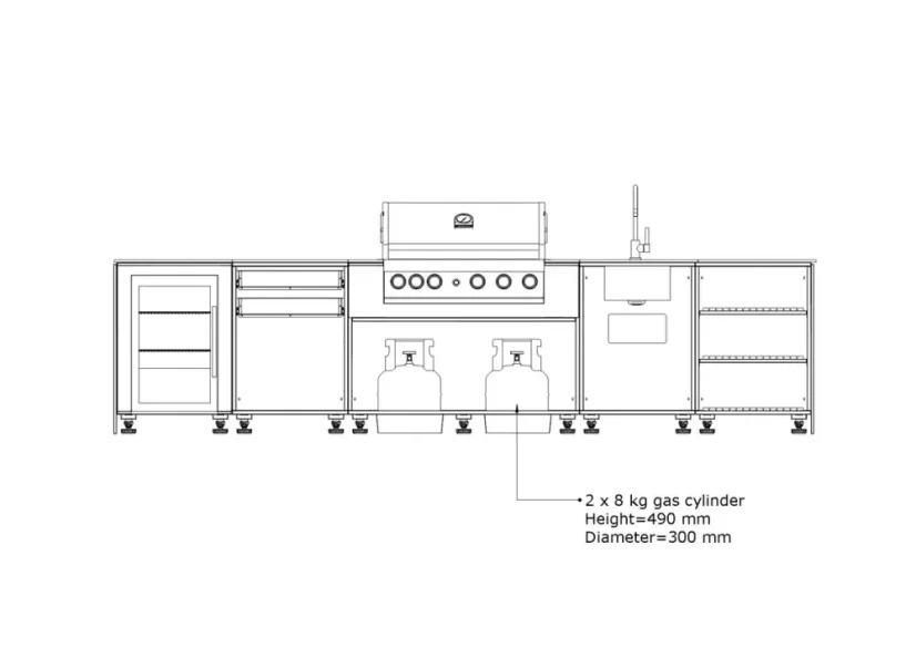 Kitchen boxy - Venkovní kuchyně SET 2 Standart Černá