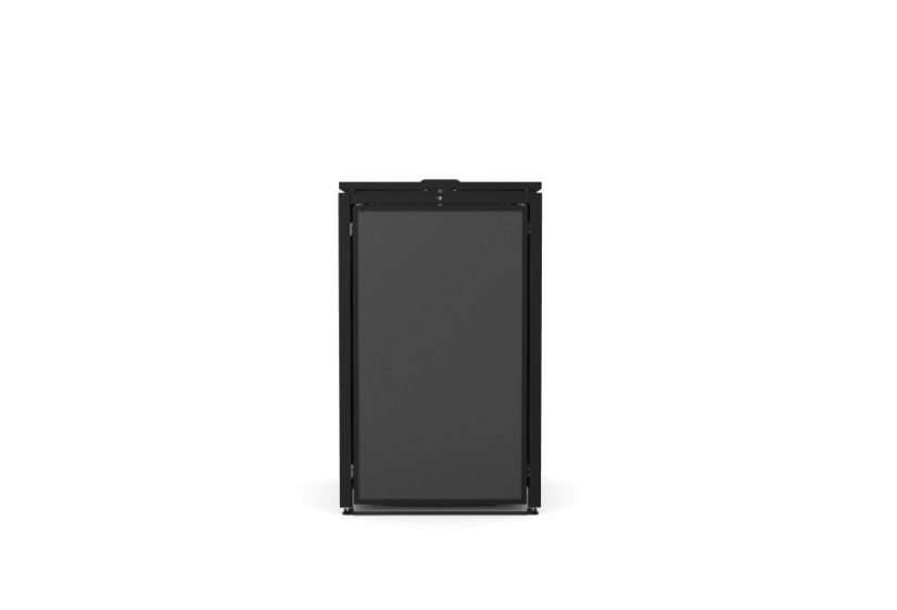 Box na 1 popelnici - Model HATCH / STEEL / FLAT Decor - Barva: RAL 7016 ( Antracit ), Barva dekoru: Imitace rzi