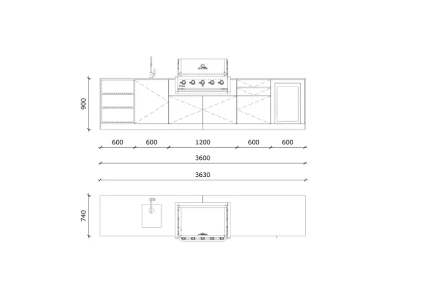 Kitchen boxy - Venkovní kuchyně SET Premium Black Rock 360