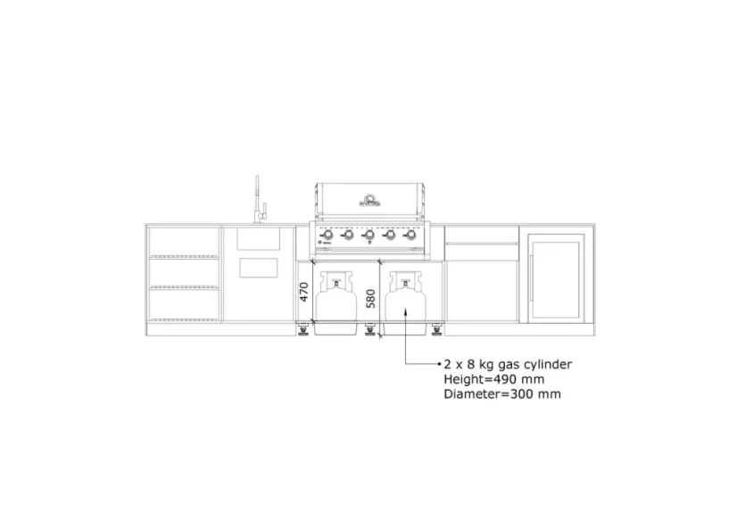 Kitchen boxy - Venkovní kuchyně SET Premium Black Rock 360