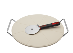 Pizza set (Kámen na pizzu, stojánek, kráječ na pizzu)